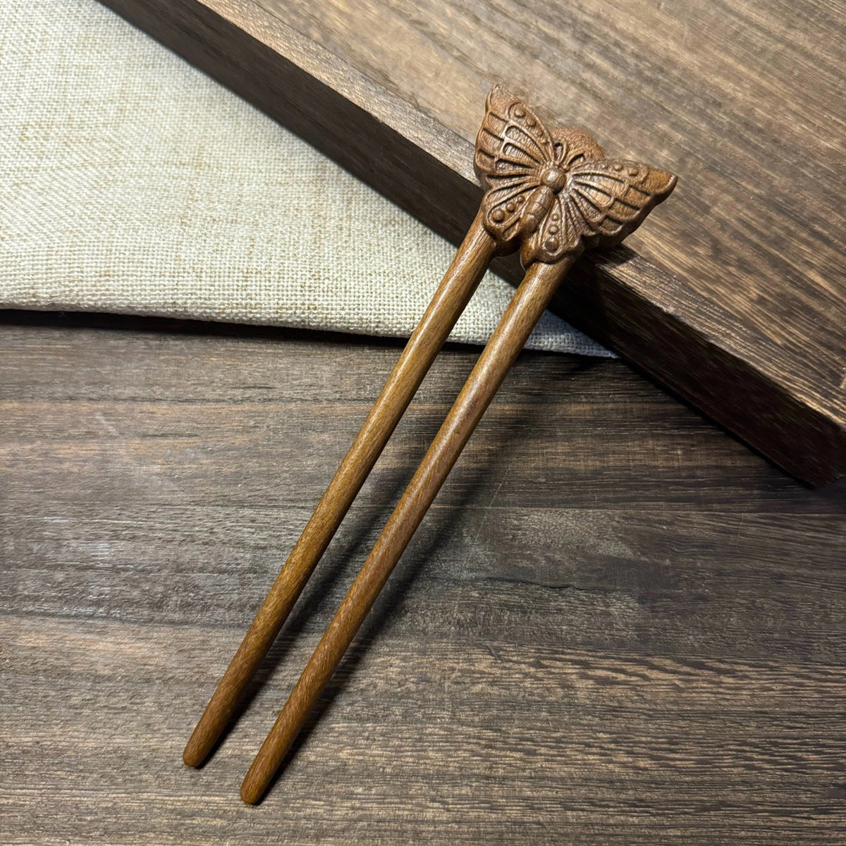 Golden Phoebe Wood Hair Stick | Natural Wooden Hairpin for Buns, Updos & DIY Projects