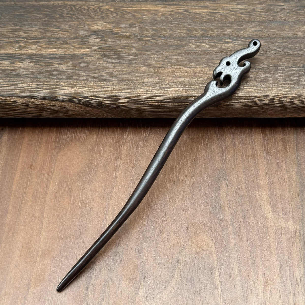 African Blackwood Hair Pin - 18cm Wooden Hair Stick for Updos & DIY Crafting