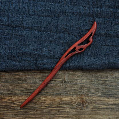 Natural Red Sandalwood Hair Stick Set - Assorted Designs 18cm Hairpins #红檀木发簪合集