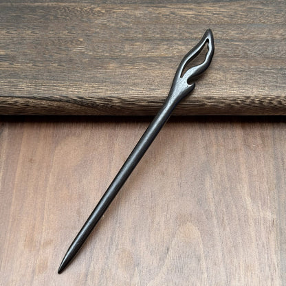 African Blackwood Hair Pin - 18cm Wooden Hair Stick for Updos & DIY Crafting