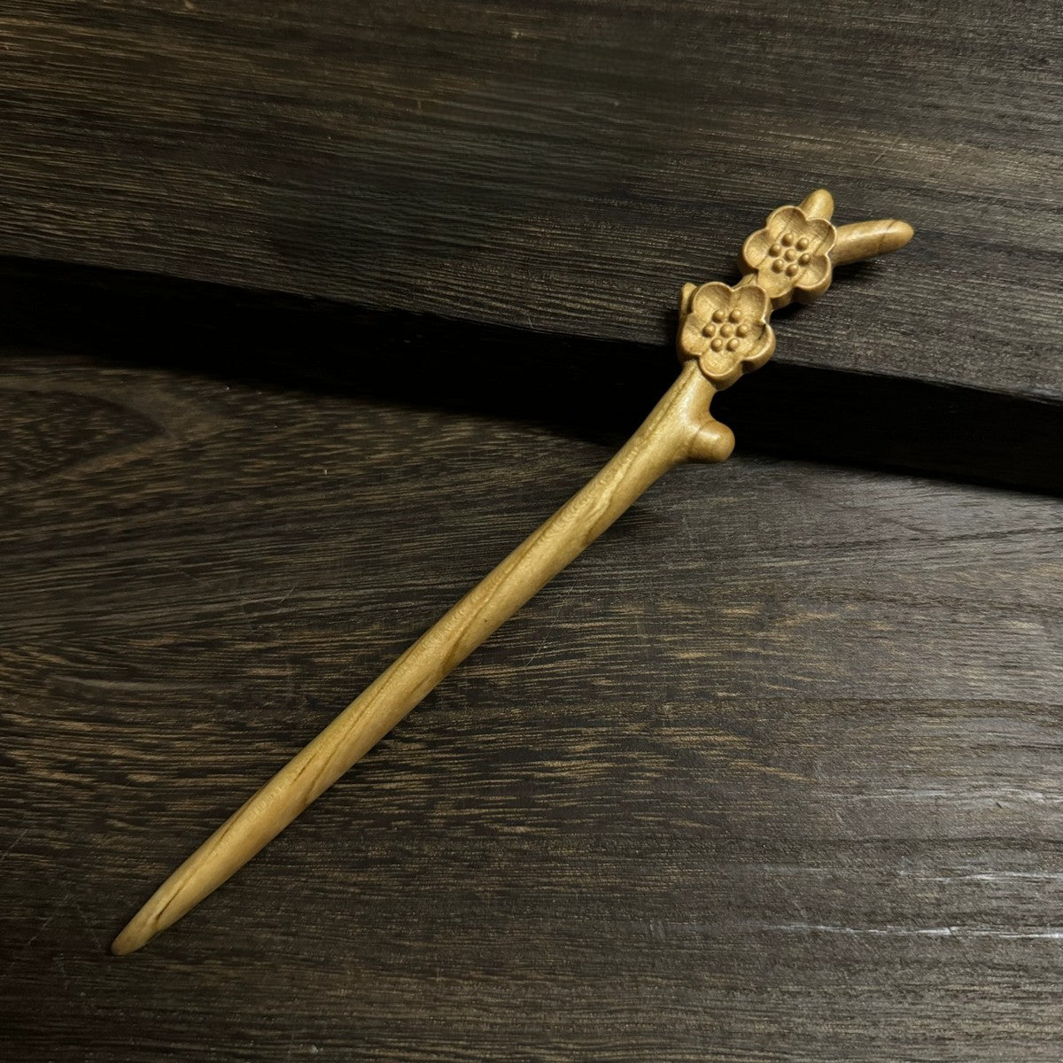 Natural Peach Wood Hair Stick Set - Assorted Floral and Nature Designs Hairpins #桃木发簪合集