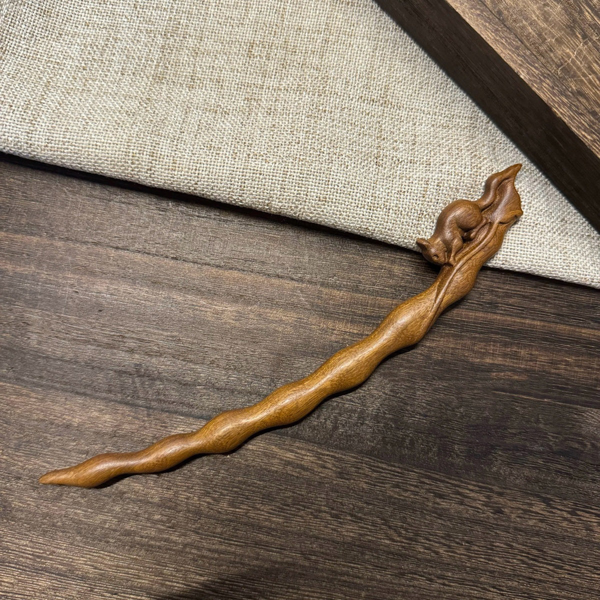 Golden Phoebe Wood Hair Stick | Natural Wooden Hairpin for Buns, Updos & DIY Projects