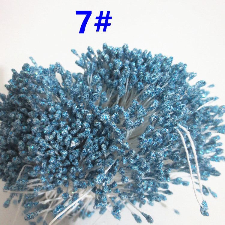 Glitter Coated Flower Stamens (Approx. 280-330pcs) - Stiff Stem for DIY Floral Crafts