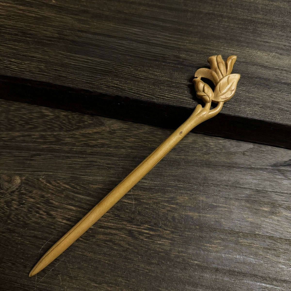 Natural Aged Peach Wood Hair Stick Set - Assorted Floral and Nature Designs Hairpins #老桃木簪合集