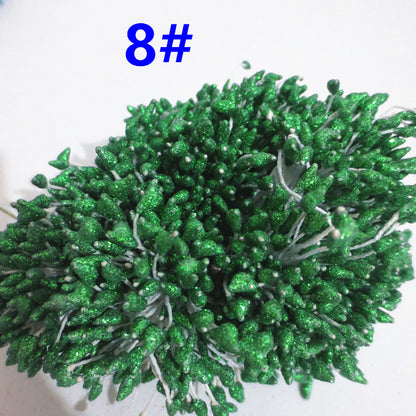Glitter Coated Flower Stamens (Approx. 280-330pcs) - Stiff Stem for DIY Floral Crafts
