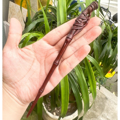 Natural Burmese Rosewood Hair Stick - Carved Wooden Hairpin Set for Women (小叶紫檀)