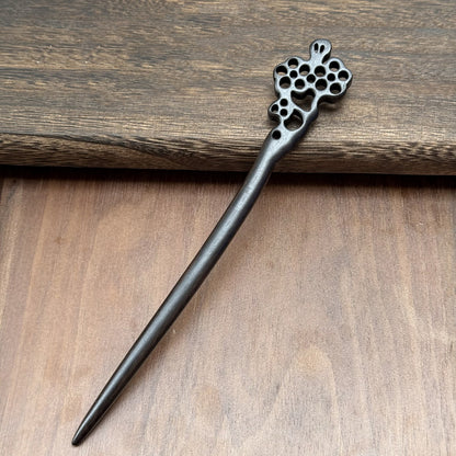 African Blackwood Hair Pin - 18cm Wooden Hair Stick for Updos & DIY Crafting