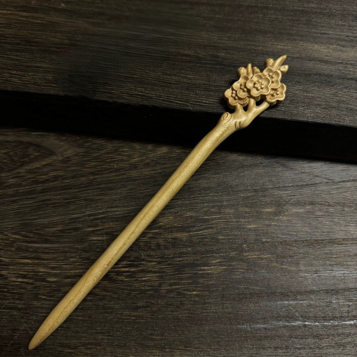 Natural Aged Peach Wood Hair Stick Set - Assorted Floral and Nature Designs Hairpins #老桃木簪合集