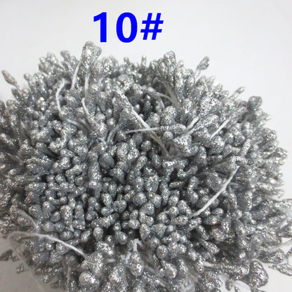 Glitter Coated Flower Stamens (Approx. 280-330pcs) - Stiff Stem for DIY Floral Crafts
