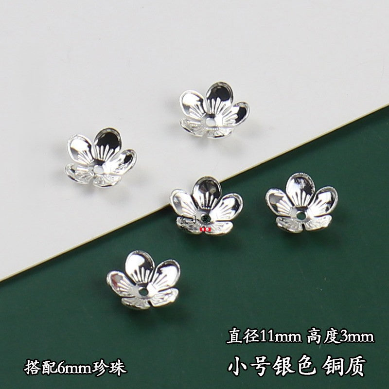 Copper Flower Bead Caps with Rhinestones - Flower Stamen Holders(#20-28)