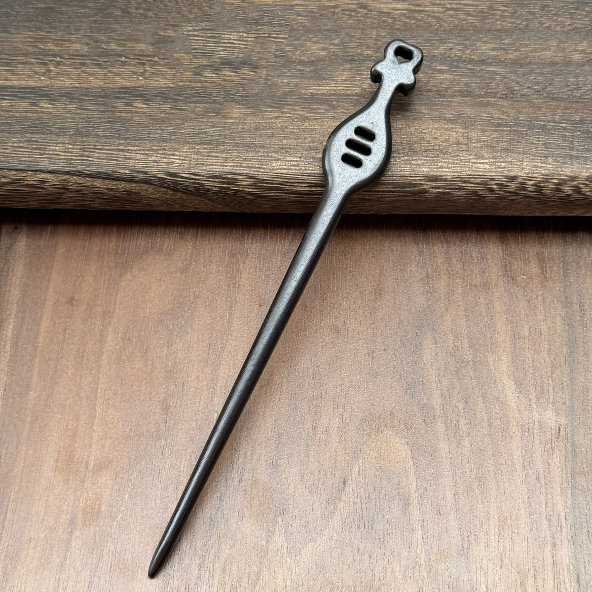 African Blackwood Hair Pin - 18cm Wooden Hair Stick for Updos & DIY Crafting