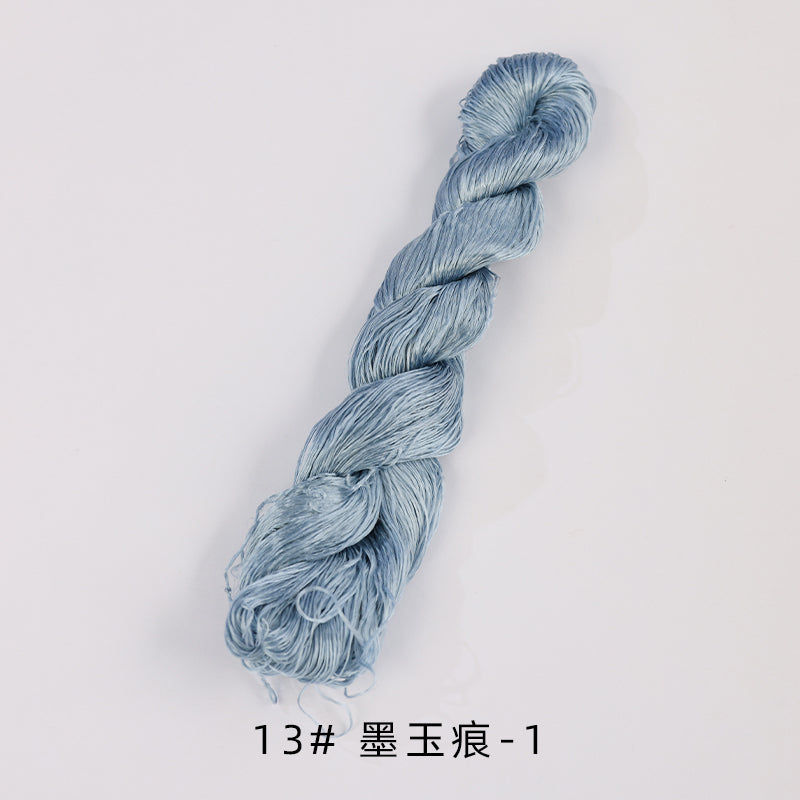400m Suzhou Embroidery Untwisted Mulberry Silk Thread(Grey and Green)