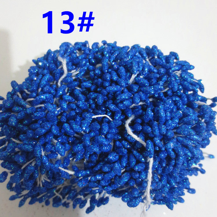 Glitter Coated Flower Stamens (Approx. 280-330pcs) - Stiff Stem for DIY Floral Crafts