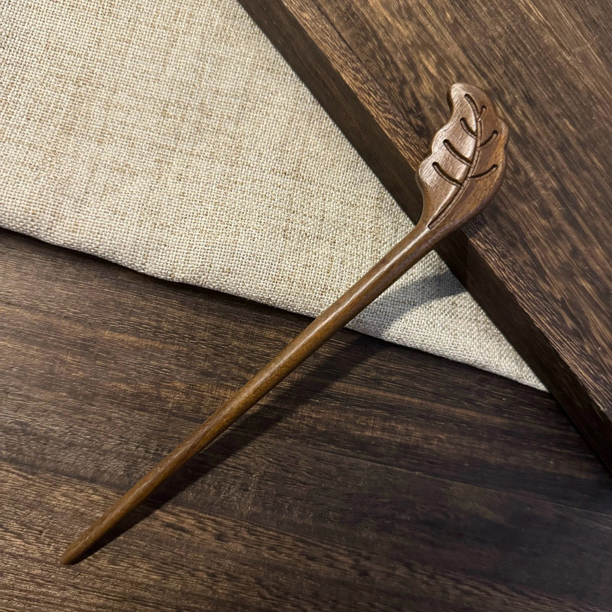 Golden Phoebe Wood Hair Stick | Natural Wooden Hairpin for Buns, Updos & DIY Projects