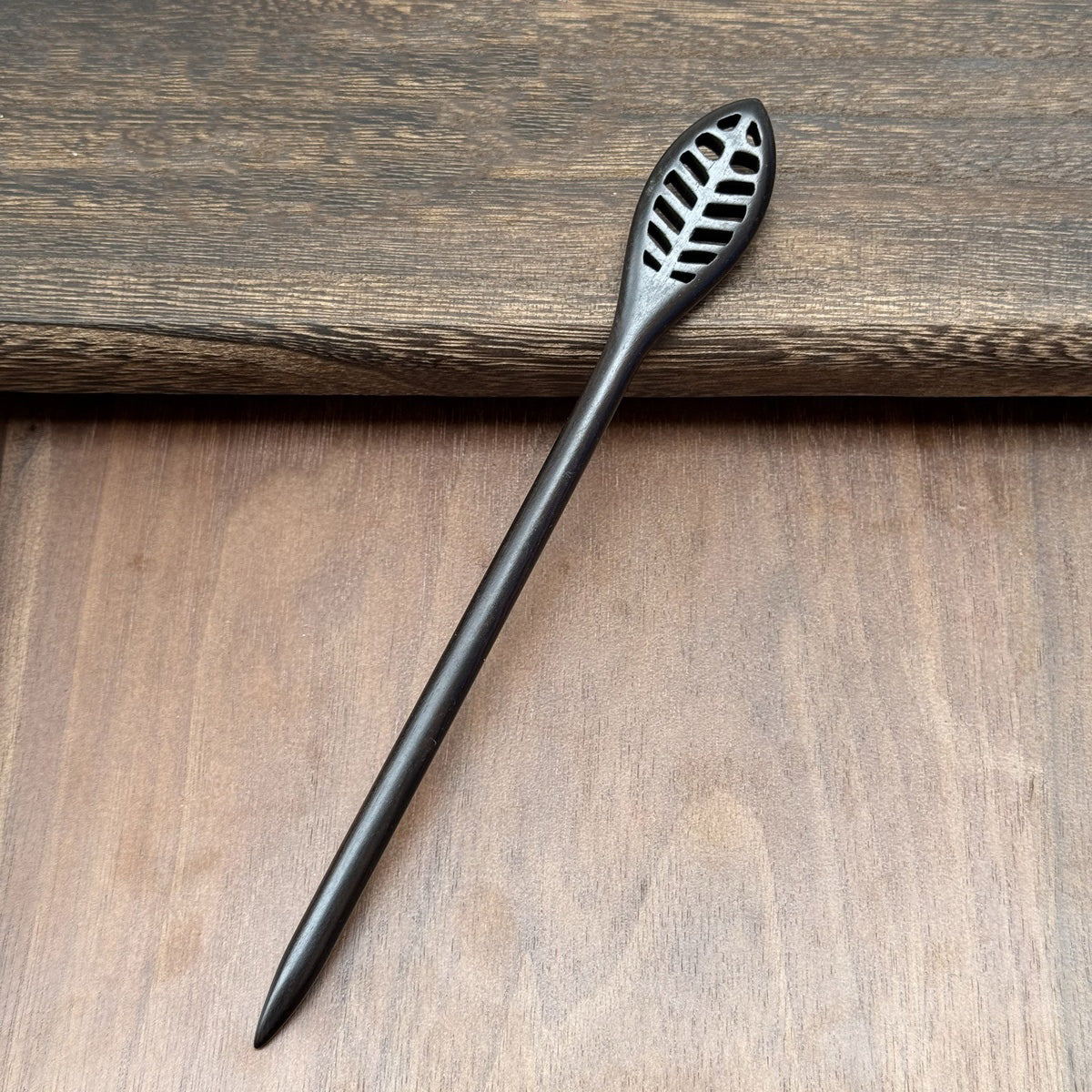 African Blackwood Hair Pin - 18cm Wooden Hair Stick for Updos & DIY Crafting