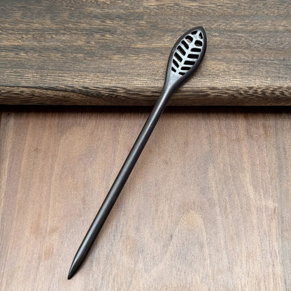African Blackwood Hair Pin - 18cm Wooden Hair Stick for Updos & DIY Crafting