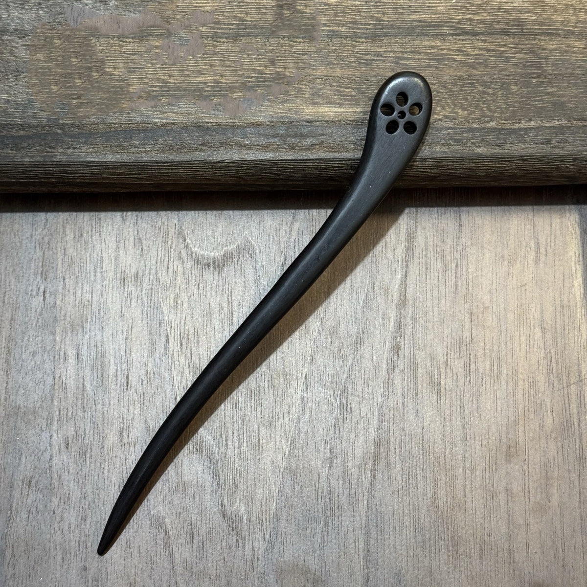 African Blackwood Hair Pin - 18cm Wooden Hair Stick for Updos & DIY Crafting