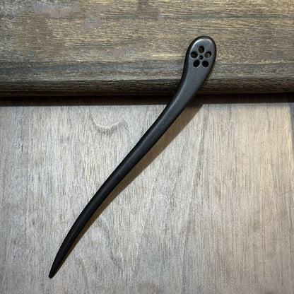 African Blackwood Hair Pin - 18cm Wooden Hair Stick for Updos & DIY Crafting