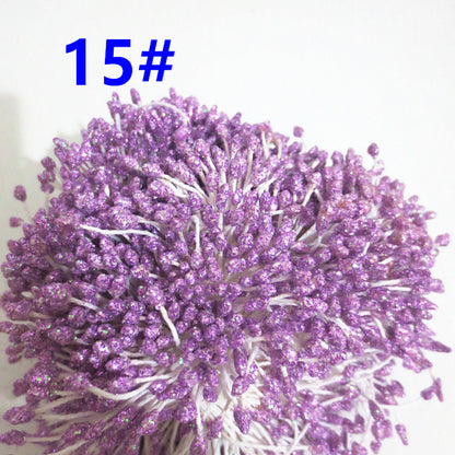 Glitter Coated Flower Stamens (Approx. 280-330pcs) - Stiff Stem for DIY Floral Crafts