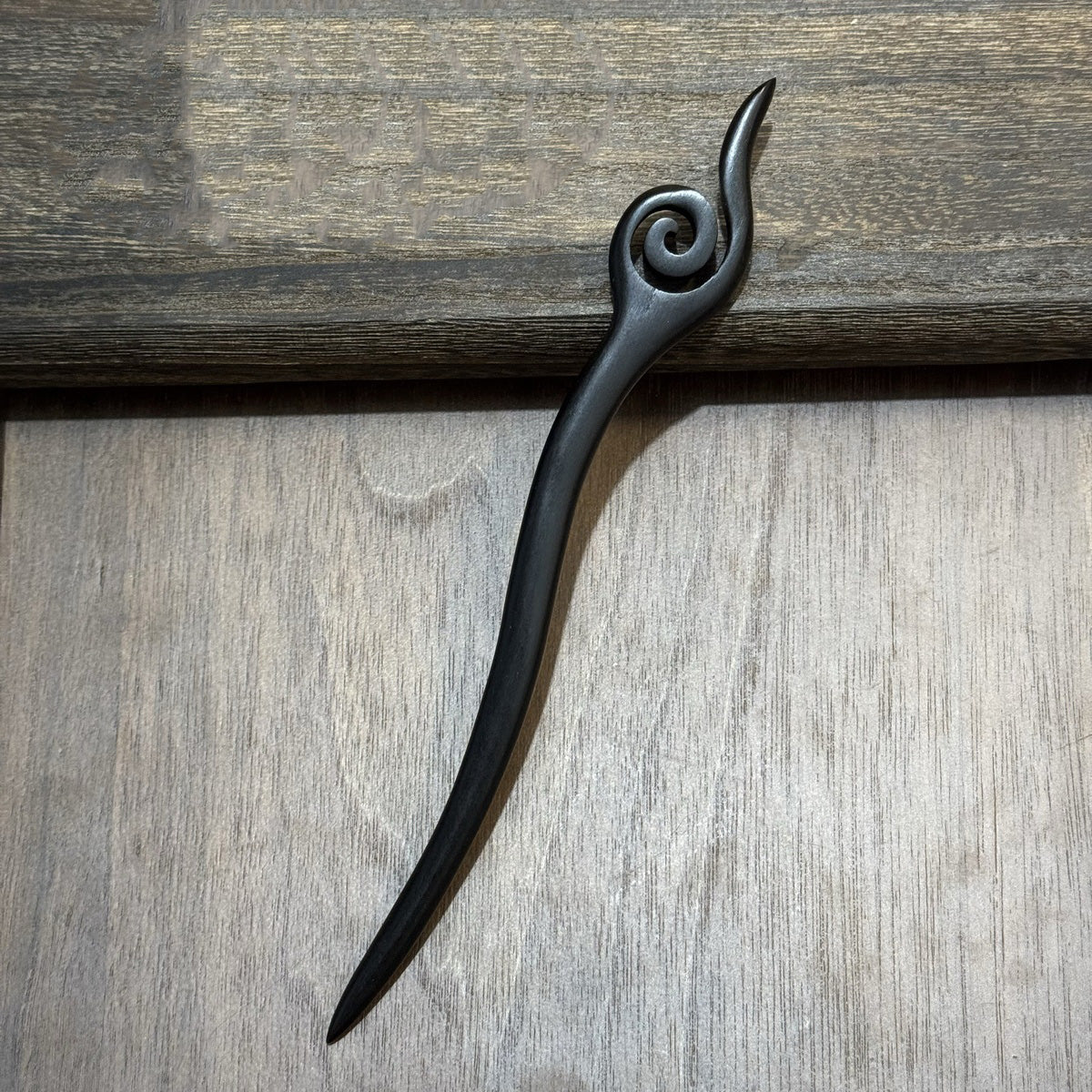 African Blackwood Hair Pin - 18cm Wooden Hair Stick for Updos & DIY Crafting