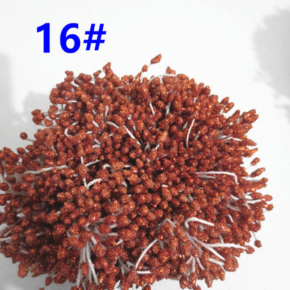 Glitter Coated Flower Stamens (Approx. 280-330pcs) - Stiff Stem for DIY Floral Crafts