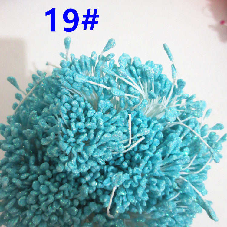 Glitter Coated Flower Stamens (Approx. 280-330pcs) - Stiff Stem for DIY Floral Crafts