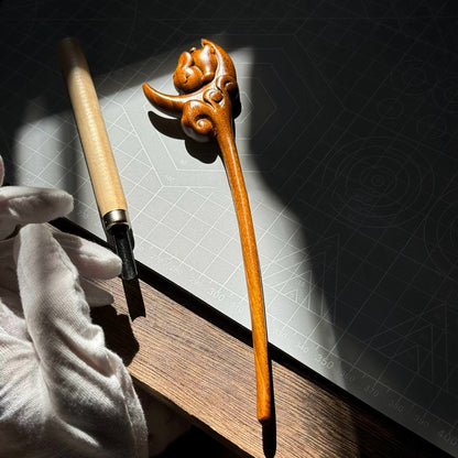 Golden Phoebe Wood Hair Stick | Natural Wooden Hairpin for Buns, Updos & DIY Projects