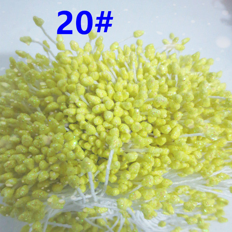 Glitter Coated Flower Stamens (Approx. 280-330pcs) - Stiff Stem for DIY Floral Crafts
