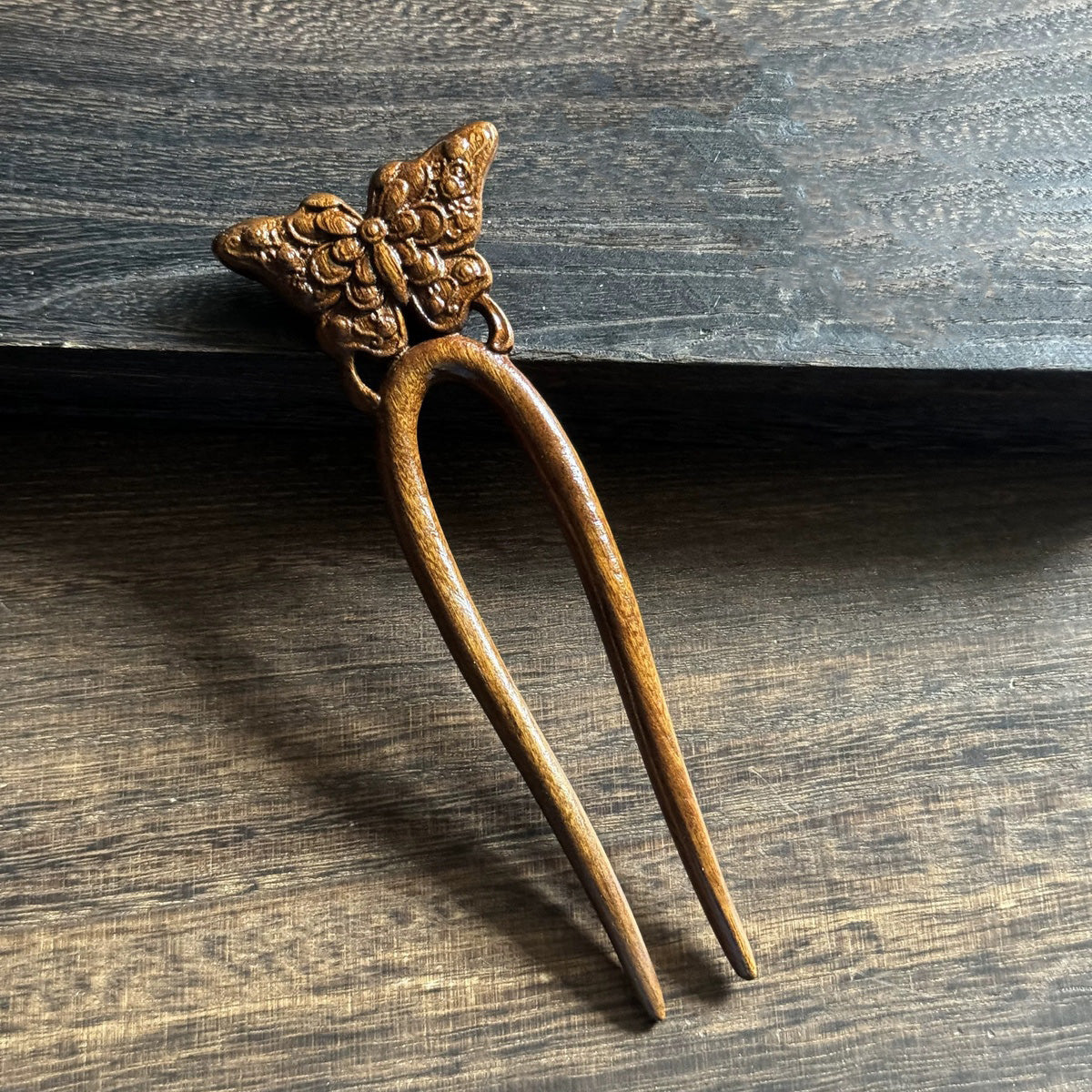 Golden Phoebe Wood Hair Stick | Natural Wooden Hairpin for Buns, Updos & DIY Projects