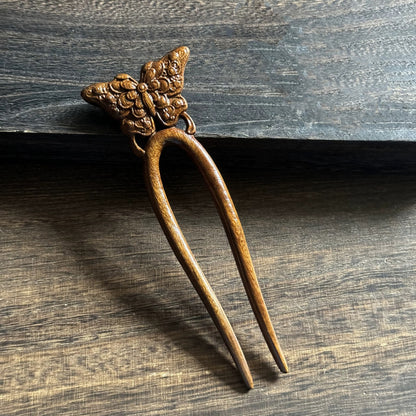 Golden Phoebe Wood Hair Stick | Natural Wooden Hairpin for Buns, Updos & DIY Projects