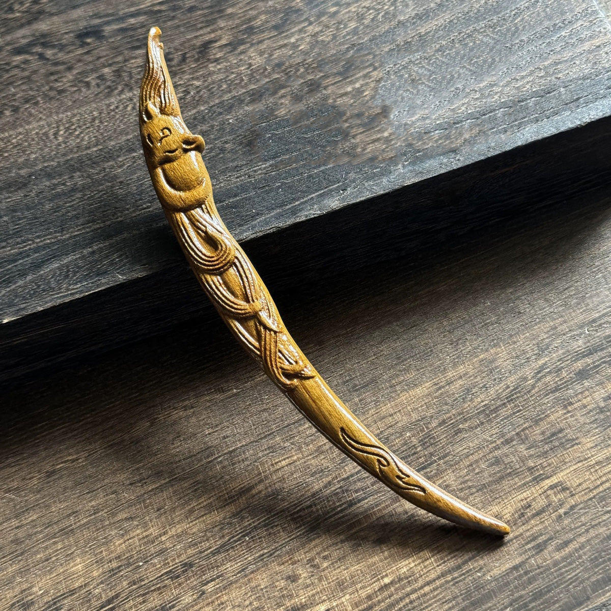Golden Phoebe Wood Hair Stick | Natural Wooden Hairpin for Buns, Updos & DIY Projects