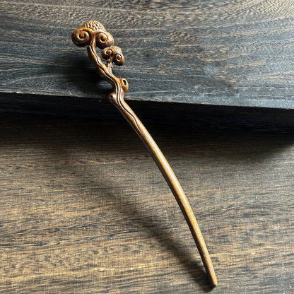 Golden Phoebe Wood Hair Stick | Natural Wooden Hairpin for Buns, Updos & DIY Projects