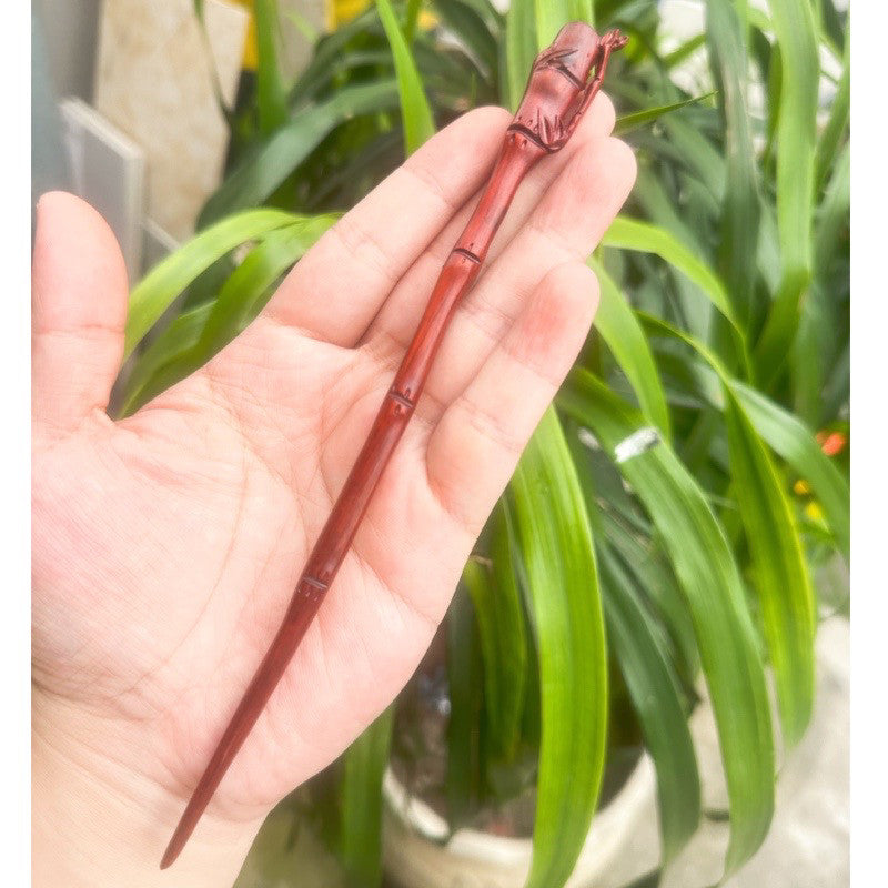 Natural Burmese Rosewood Hair Stick - Carved Wooden Hairpin Set for Women (小叶紫檀)