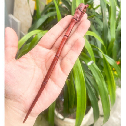 Natural Burmese Rosewood Hair Stick - Carved Wooden Hairpin Set for Women (小叶紫檀)