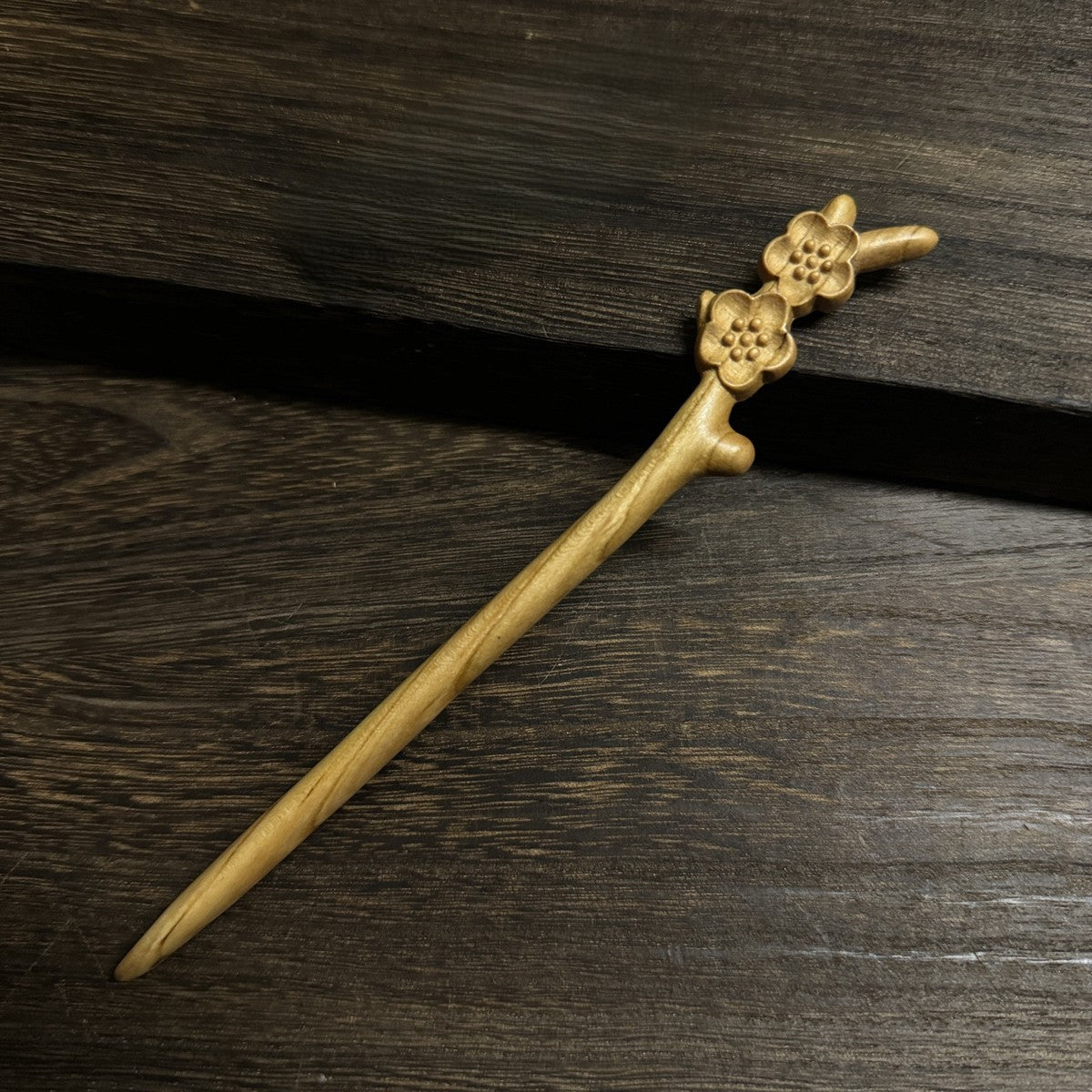 Natural Aged Peach Wood Hair Stick Set - Assorted Floral and Nature Designs Hairpins #老桃木簪合集