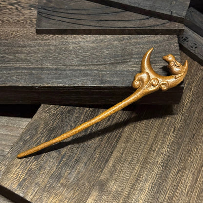 Golden Phoebe Wood Hair Stick | Natural Wooden Hairpin for Buns, Updos & DIY Projects