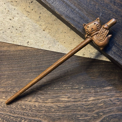 Golden Phoebe Wood Hair Stick | Natural Wooden Hairpin for Buns, Updos & DIY Projects