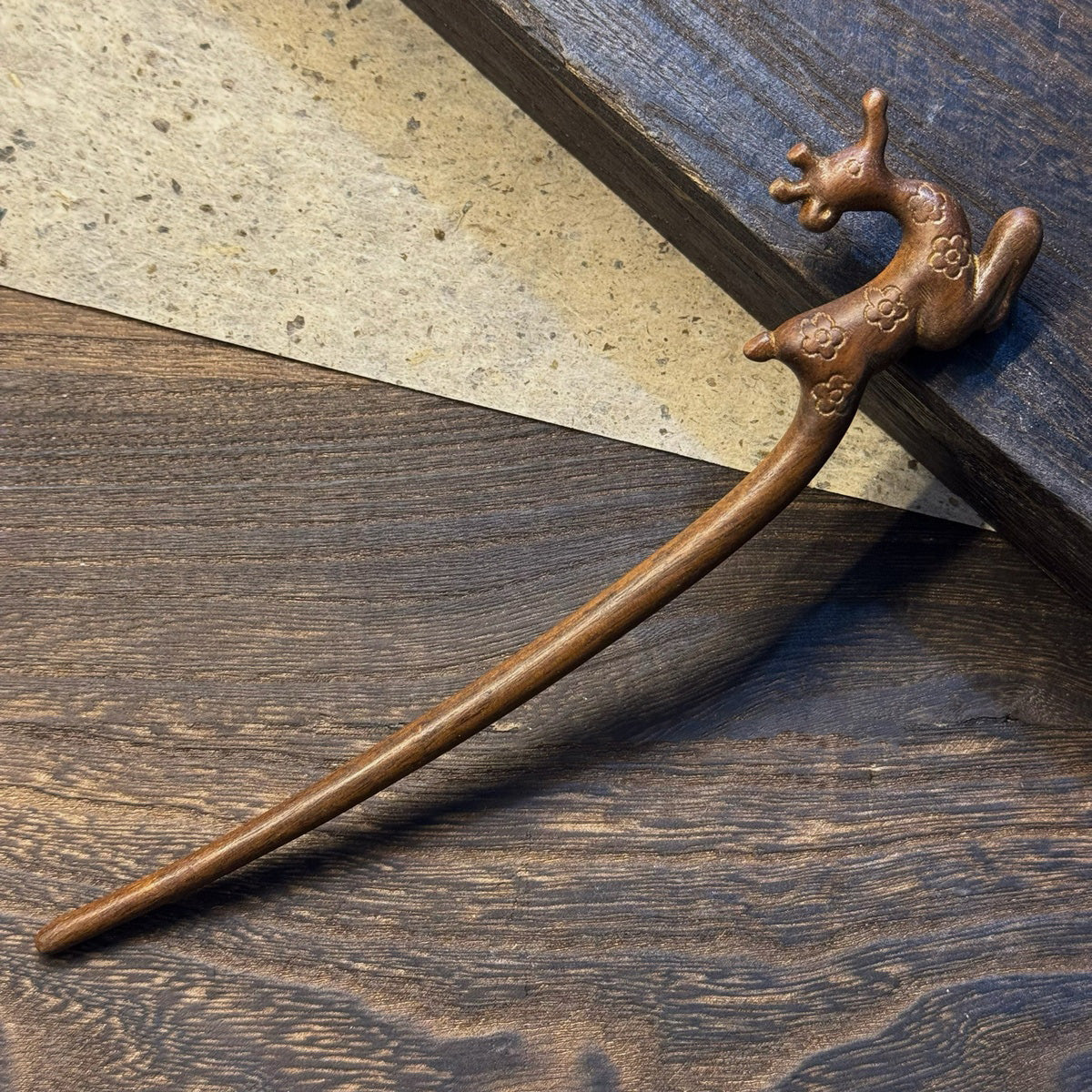 Golden Phoebe Wood Hair Stick | Natural Wooden Hairpin for Buns, Updos & DIY Projects