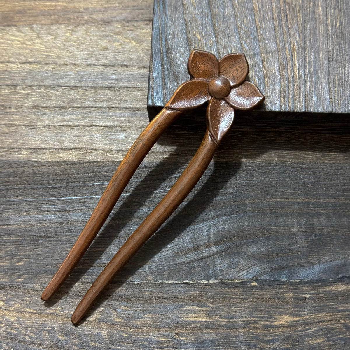 Golden Phoebe Wood Hair Stick | Natural Wooden Hairpin for Buns, Updos & DIY Projects