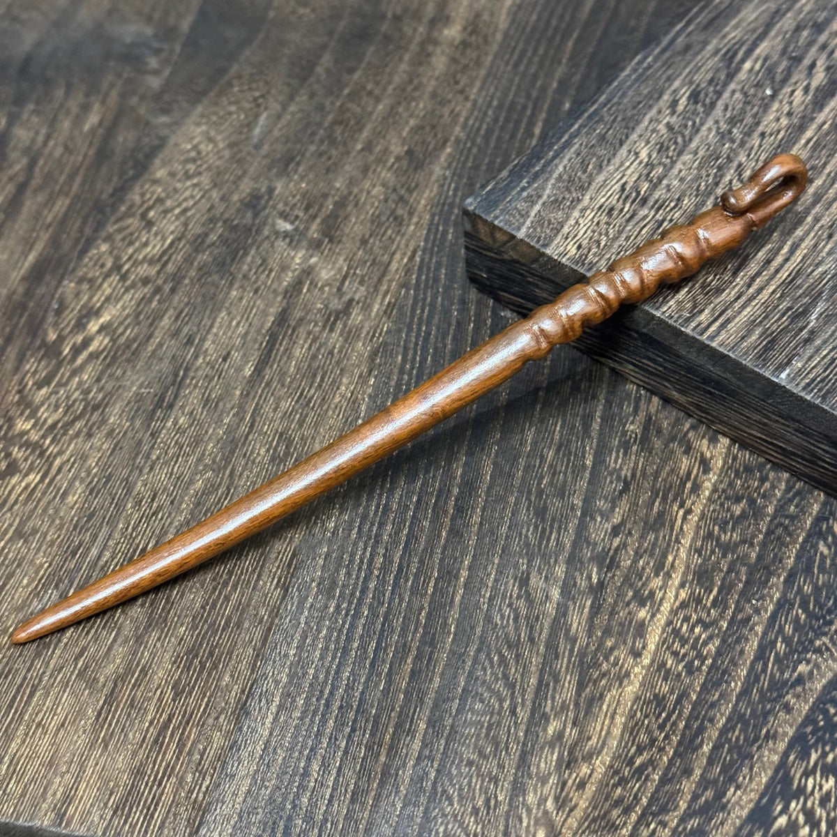 Golden Phoebe Wood Hair Stick | Natural Wooden Hairpin for Buns, Updos & DIY Projects