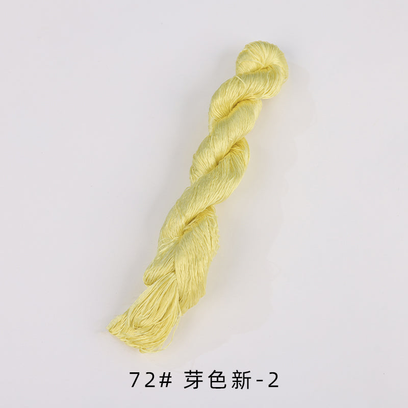 400m Suzhou Embroidery Untwisted Mulberry Silk Thread(Green and Orange)