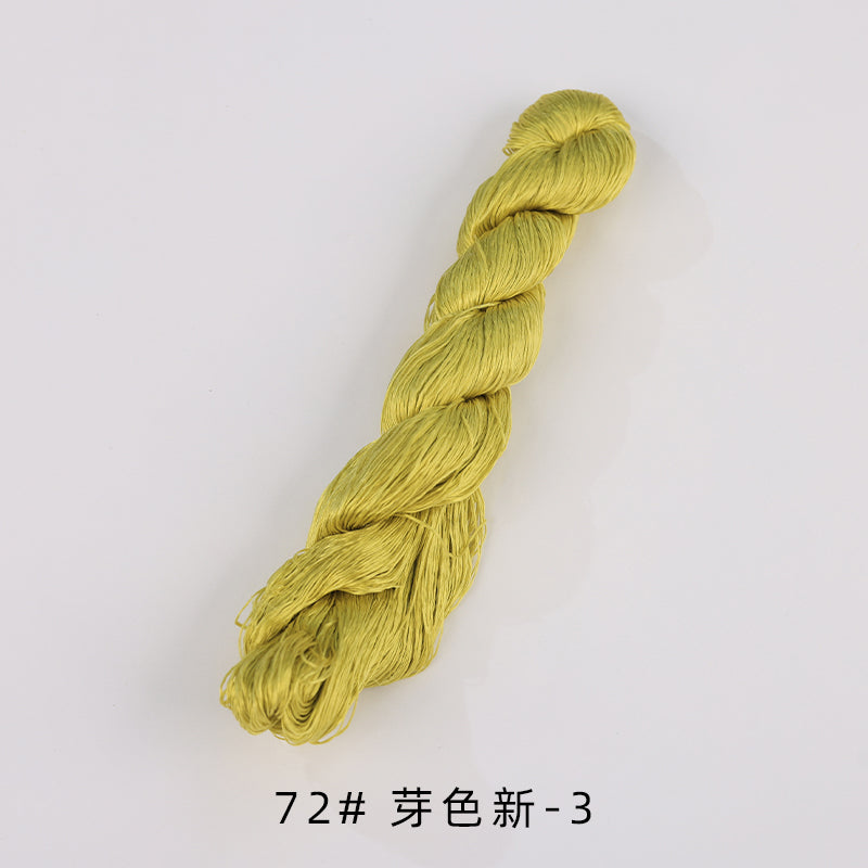 400m Suzhou Embroidery Untwisted Mulberry Silk Thread(Green and Orange)