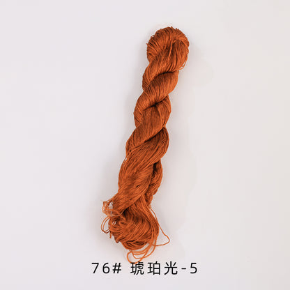 400m Suzhou Embroidery Untwisted Mulberry Silk Thread(Green and Orange)