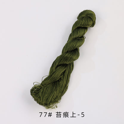 400m Suzhou Embroidery Untwisted Mulberry Silk Thread(Green and Orange)