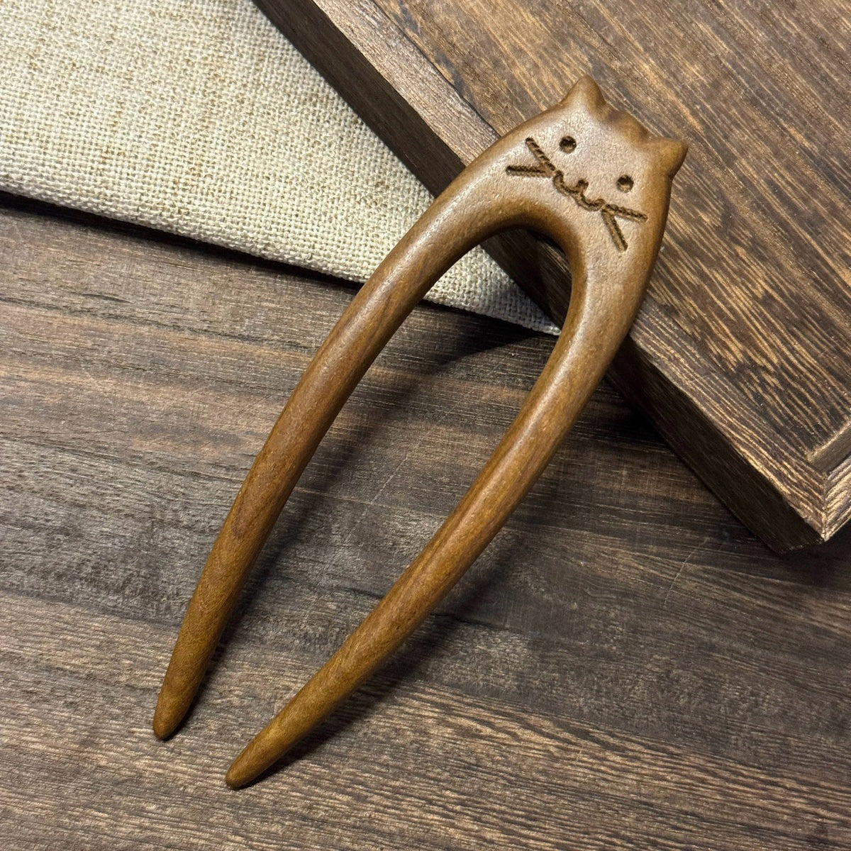 Golden Phoebe Wood Hair Stick | Natural Wooden Hairpin for Buns, Updos & DIY Projects