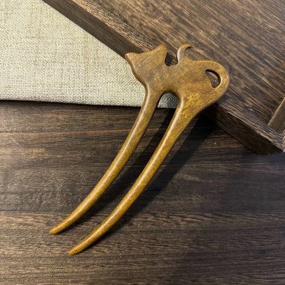 Golden Phoebe Wood Hair Stick | Natural Wooden Hairpin for Buns, Updos & DIY Projects