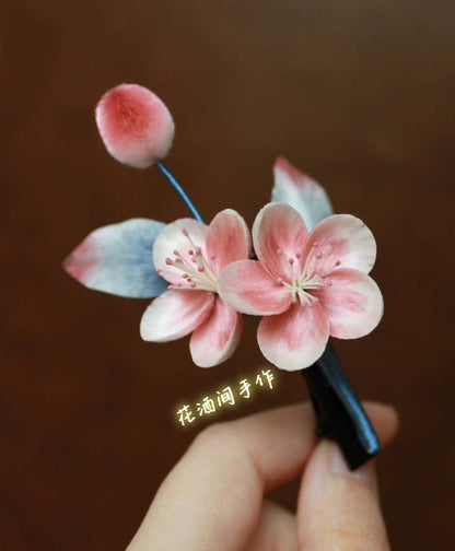 Peach Blossom Bespoke Brooch-Silk Brooch(Ronghua)