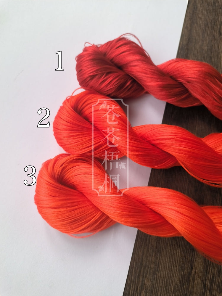 20g 5A Raw Silk Mulberry Silk Thread(%Red)