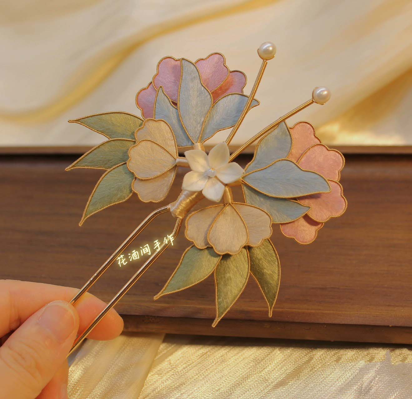 Flower Butterfly Bespoke Hairpin-Silk Hairdress(Ronghua)