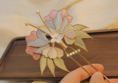 Flower Butterfly Bespoke Hairpin-Silk Hairdress(Ronghua)